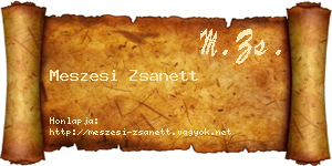 Meszesi Zsanett névjegykártya